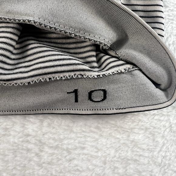 Lululemon Size 10 Run Swiftly Tech Long Sleeve Crew Tempo Stripe Black White - Picture 8 of 15